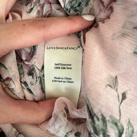 LoveShackFancy NWT Domino Top Pink Canopy Blouse Size S - Picture 9 of 14